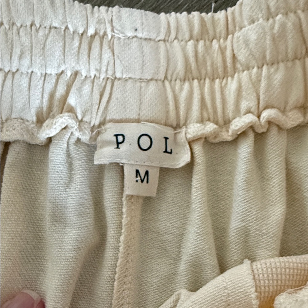 POL Cream and Brown Plaid Patchwork Joggers - Picture 2 of 5